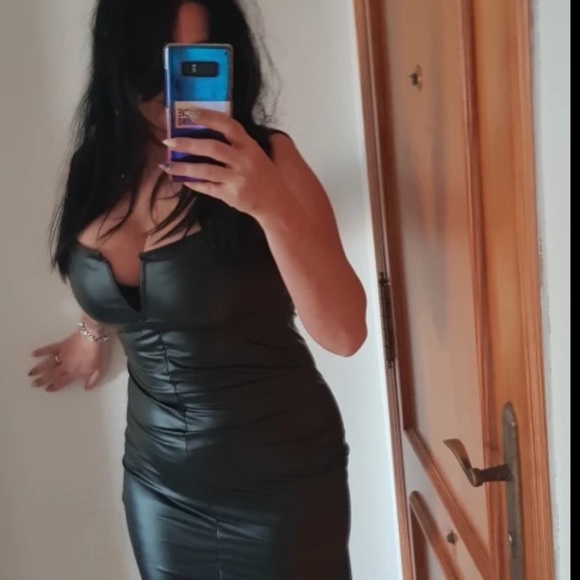 Sexy Faux Leather Dress - Picture 6 of 9